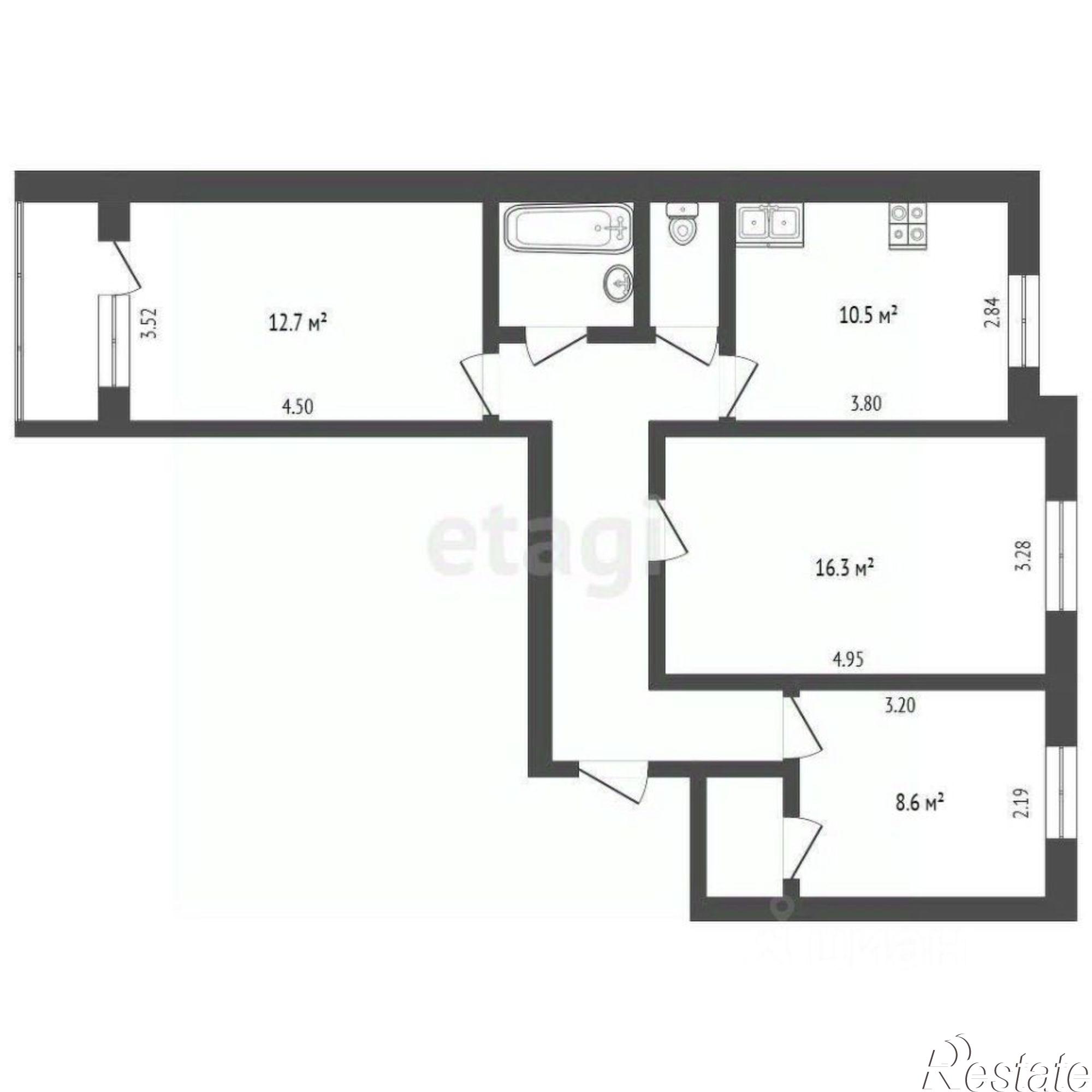 Купить квартиру за 4 500 000 рублей на Малоярославецкая улица, 2