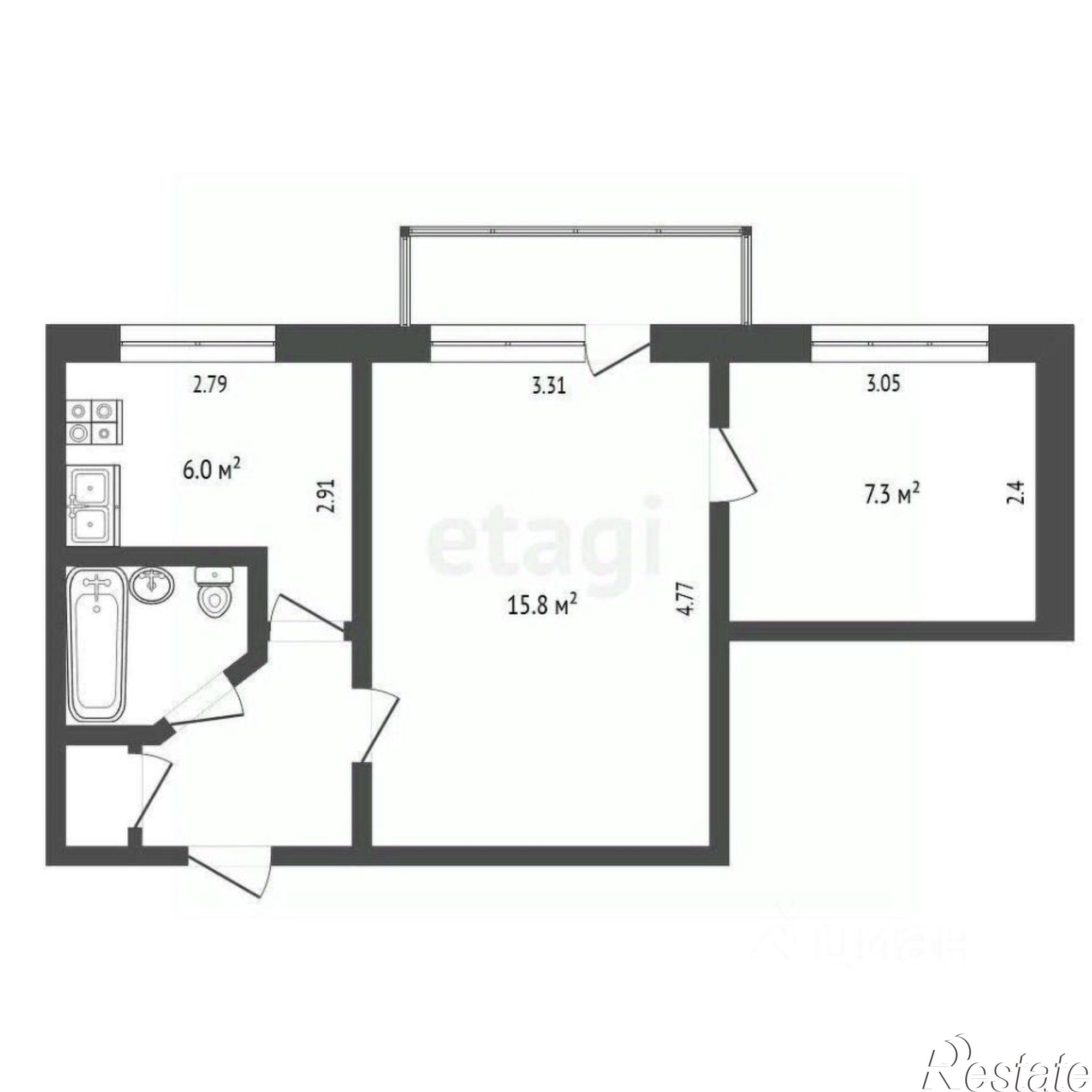 Купить квартиру за 3 050 000 рублей на улица Нефтебаза, 4