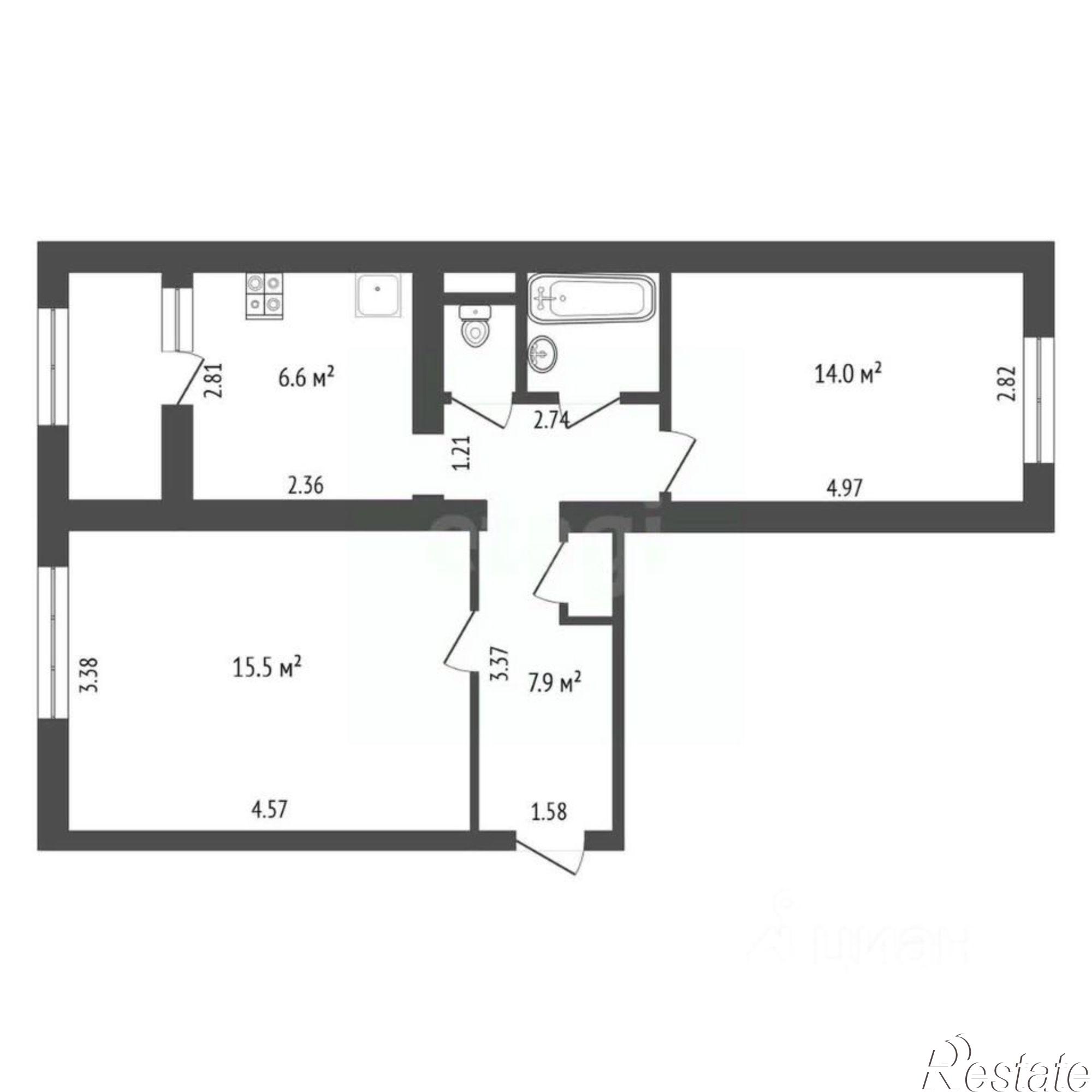 Купить квартиру за 3 700 000 рублей на Промышленная улица, 8