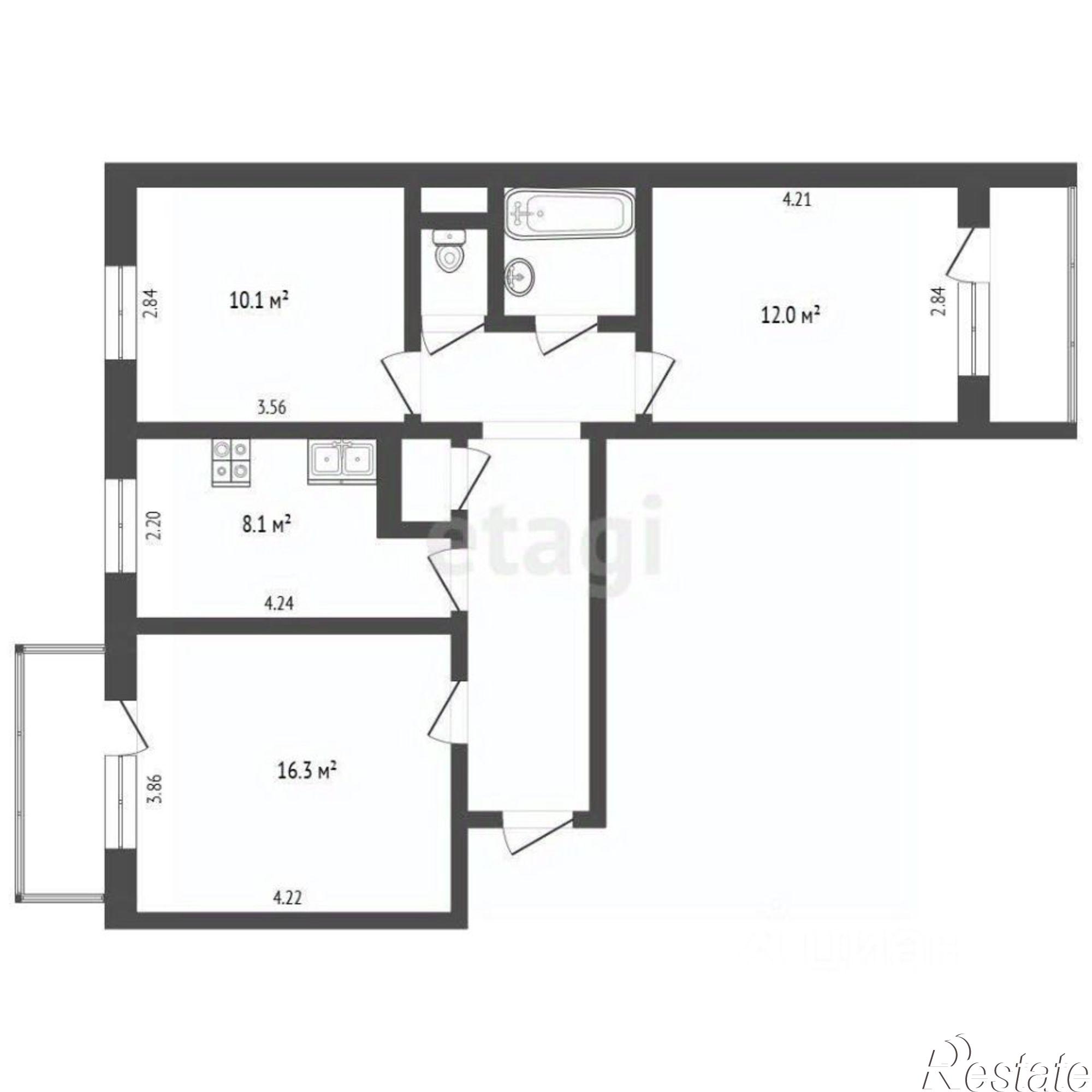 Купить квартиру за 5 600 000 рублей на ул Лесная, 27