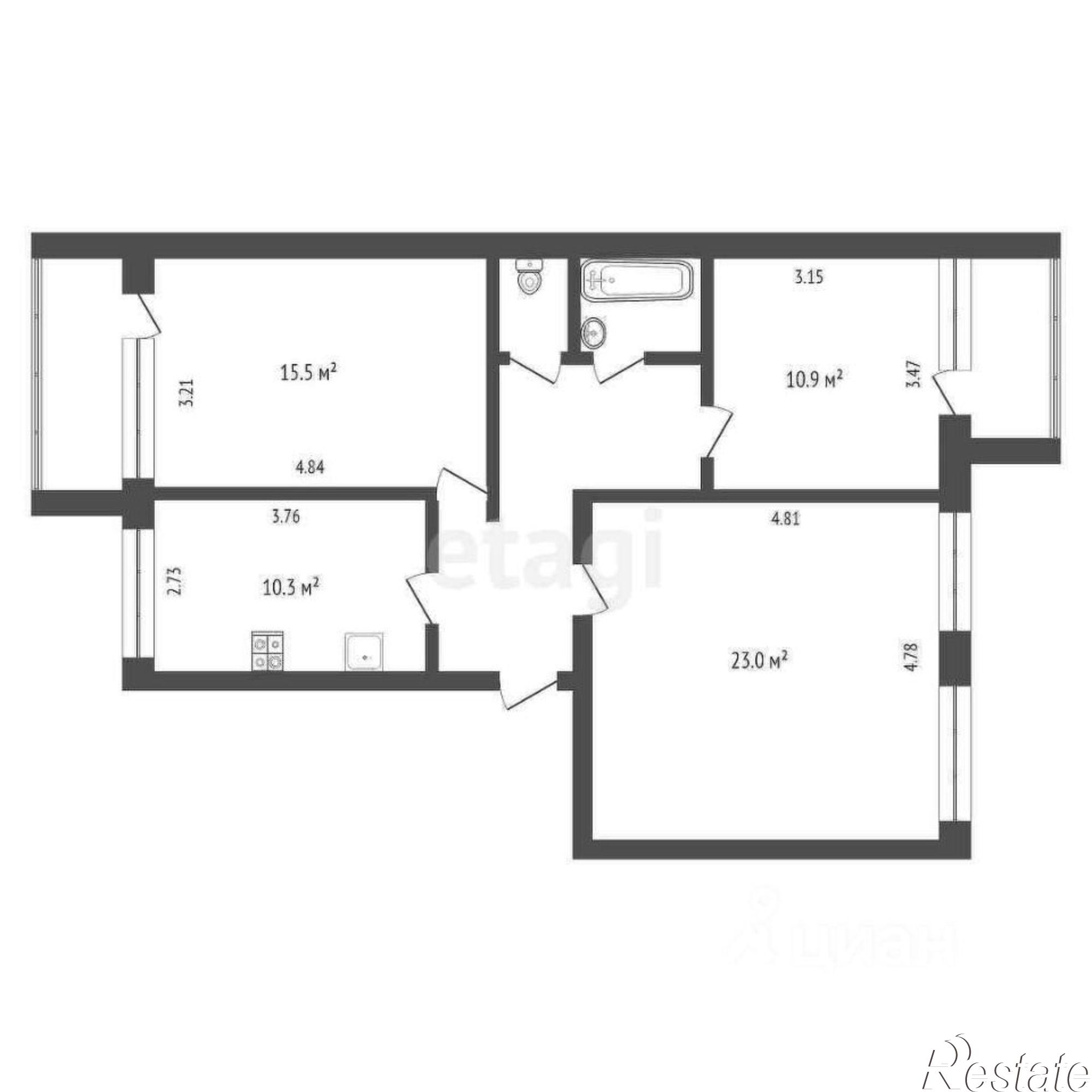 Купить квартиру за 6 199 000 рублей на ул Майская, 15