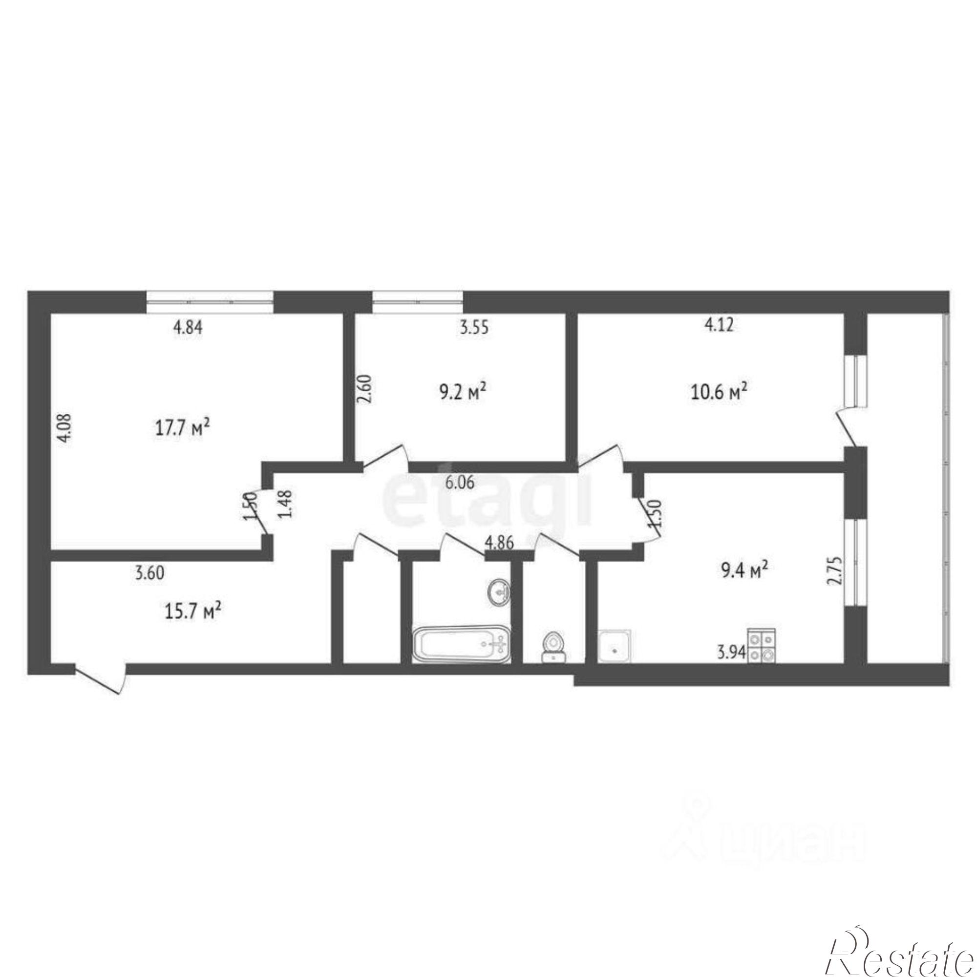 Купить квартиру за 5 350 000 рублей на ул Дружбы, 19