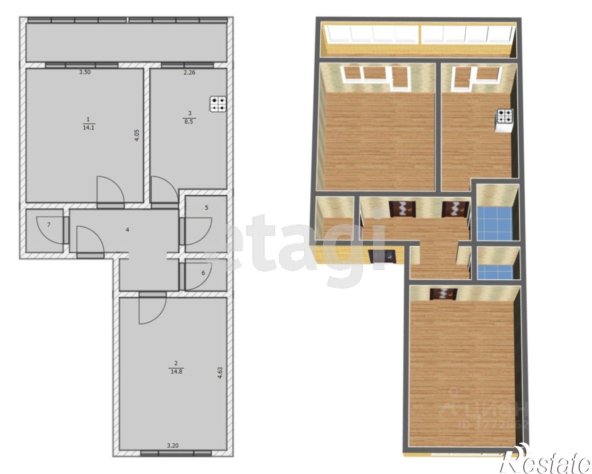 Купить квартиру за 4 200 000 рублей на улица Учхоз, 3