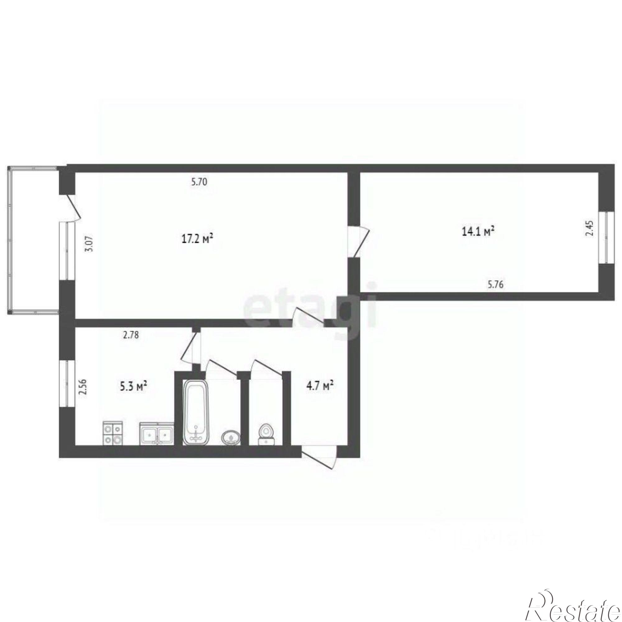Купить квартиру за 2 900 000 рублей на ул Турынинская, 9