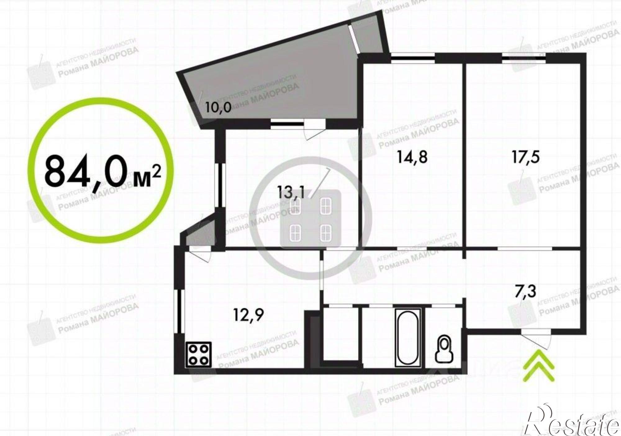 Купить квартиру за 6 300 000 рублей на ул Вишневского, 28