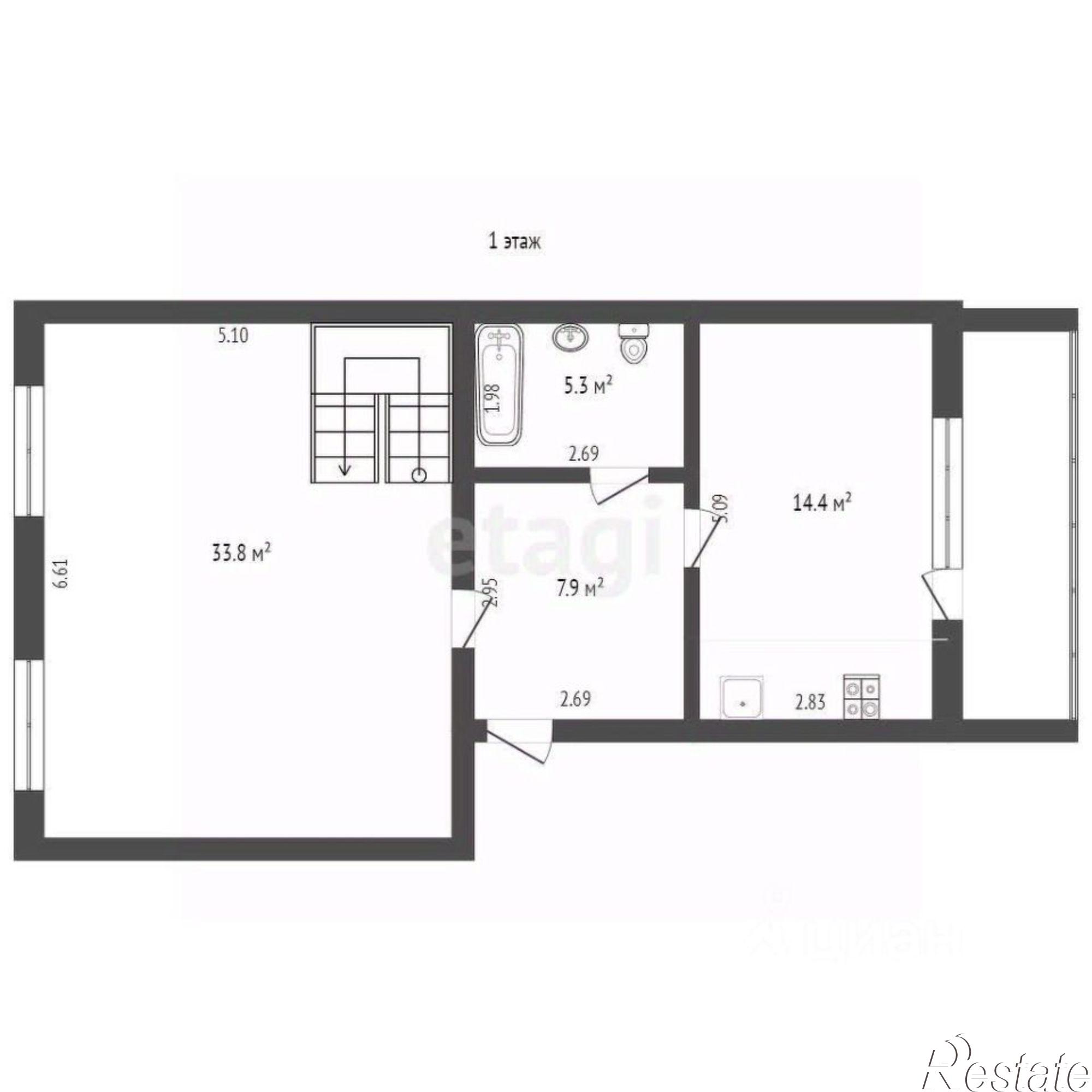 Купить квартиру за 15 900 000 рублей на 1-й Больничный переулок, 17