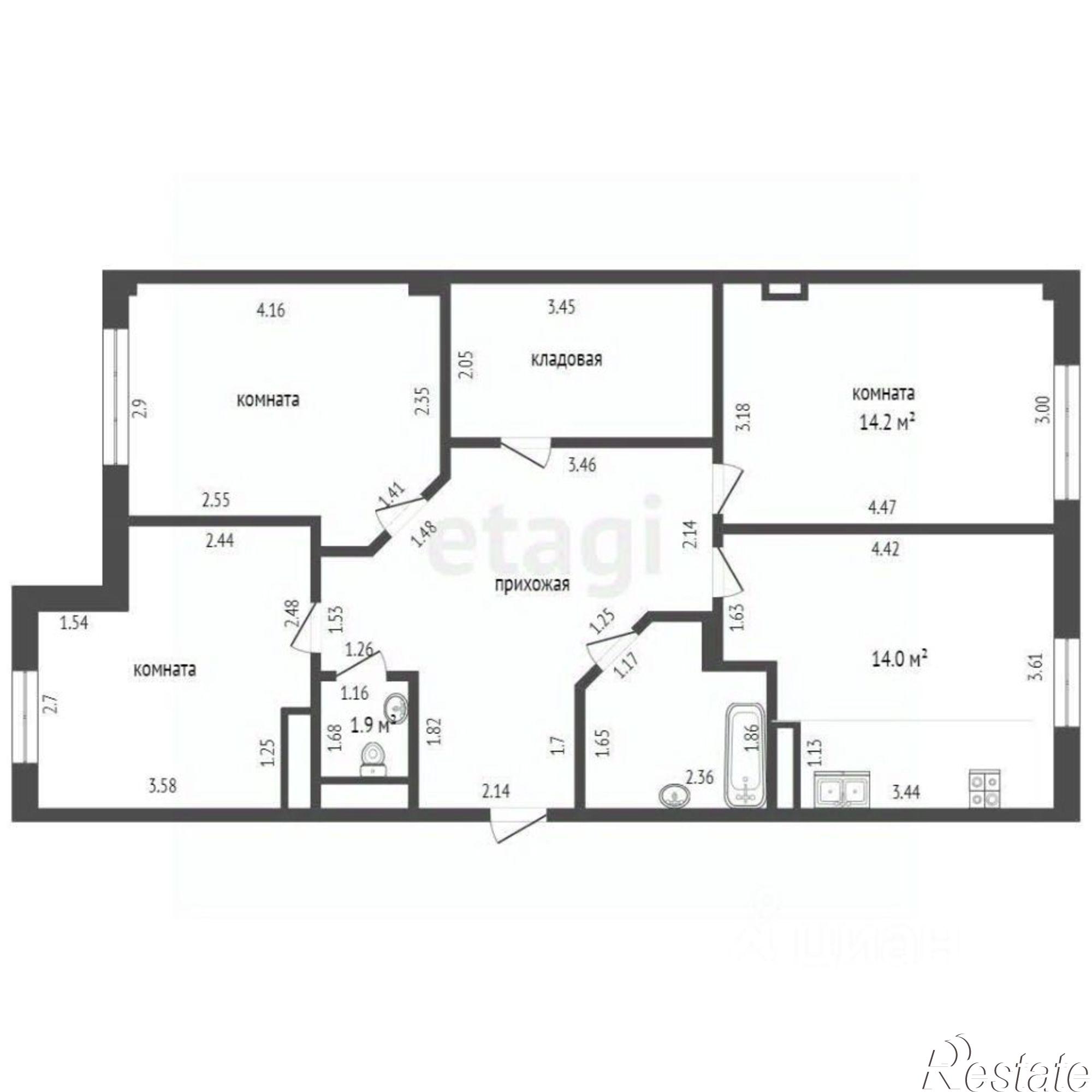 Купить квартиру за 14 100 000 рублей на ул Пухова, 56