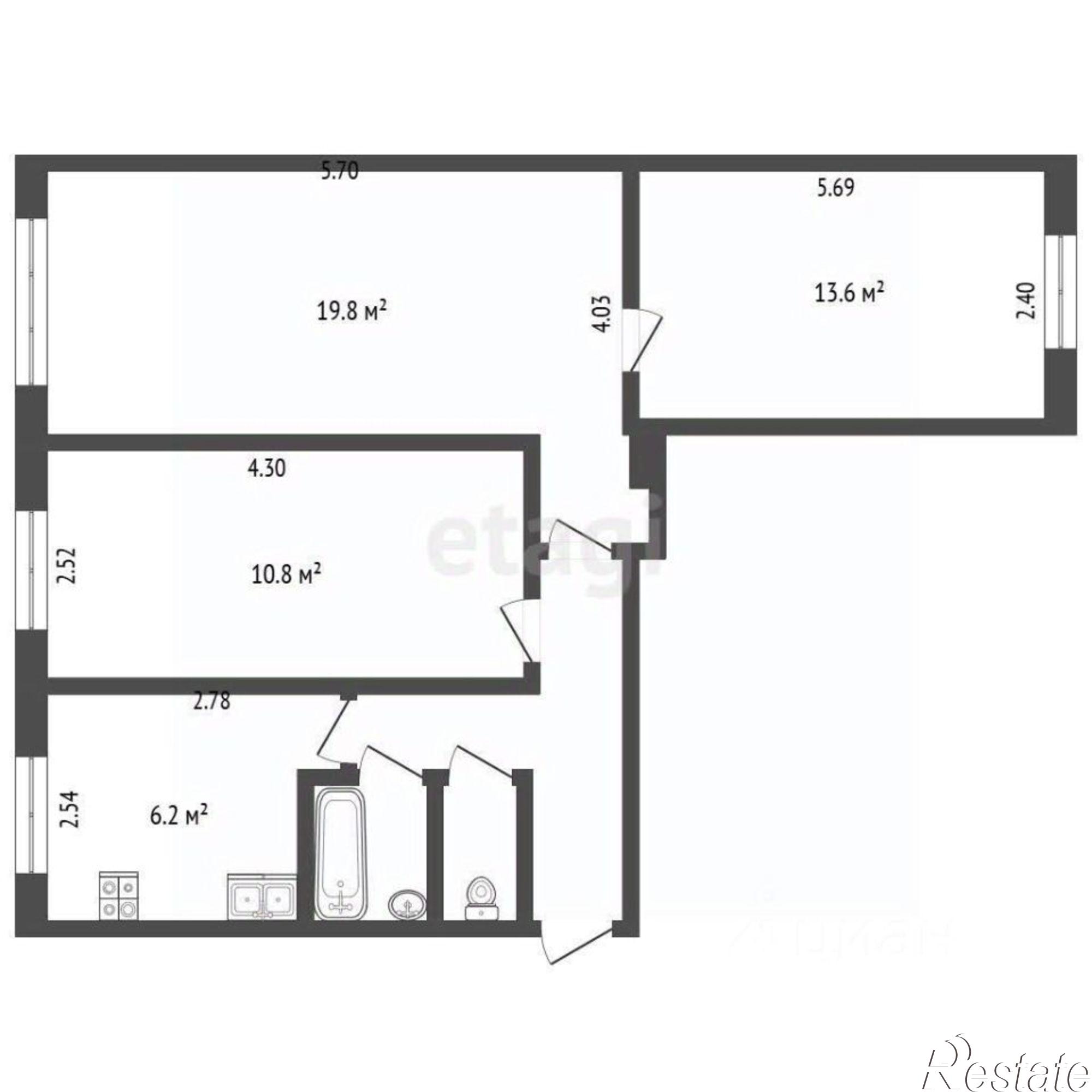 Купить квартиру за 5 400 000 рублей на улица Гурьянова, 47