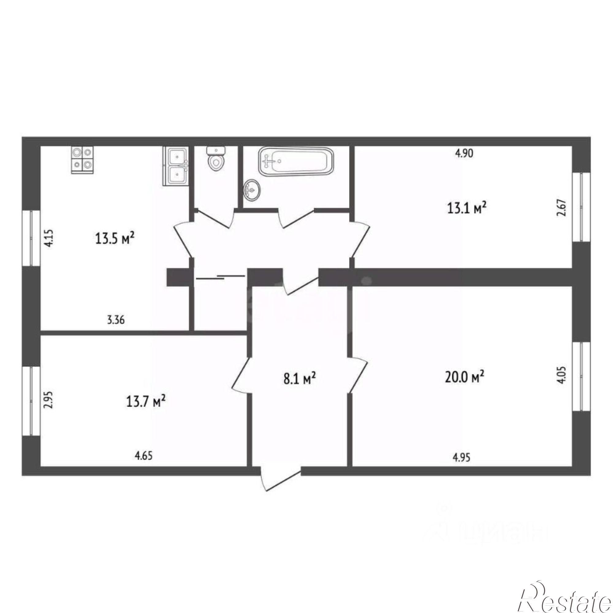 Купить квартиру за 8 500 000 рублей на улица Чичерина, 19