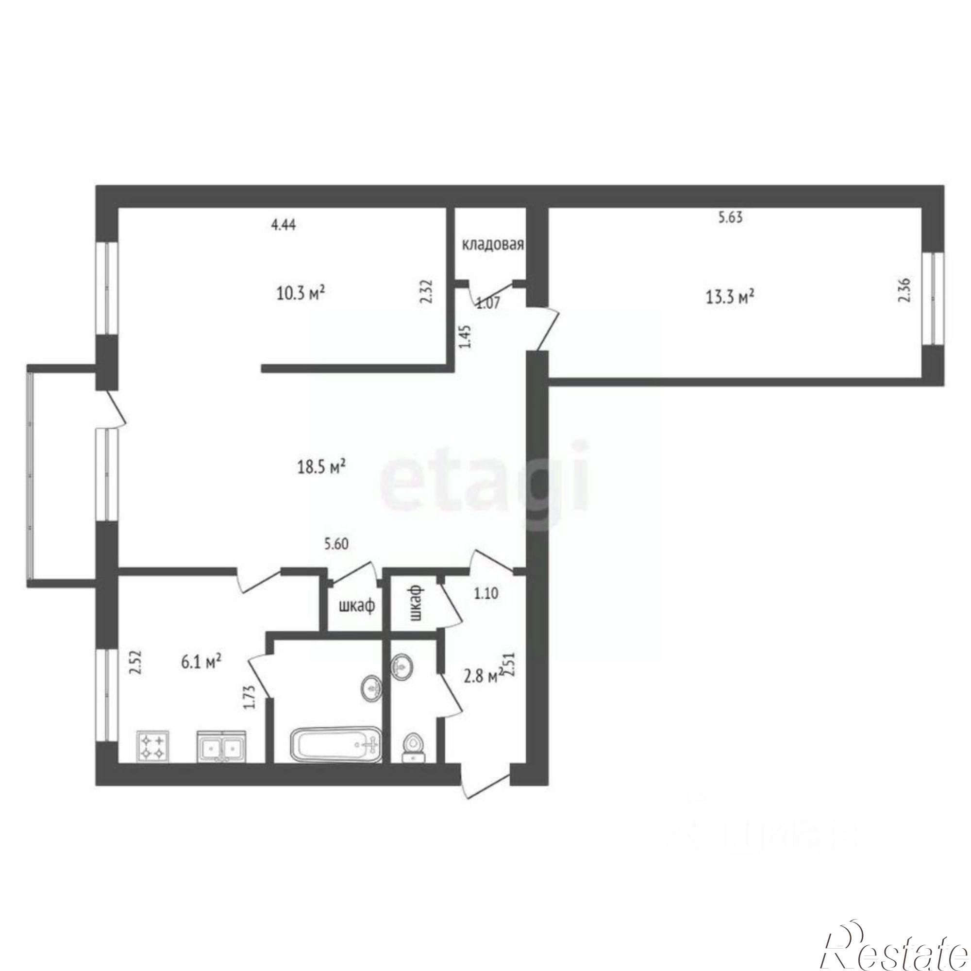 Купить квартиру за 6 700 000 рублей на улица Пушкина, 3