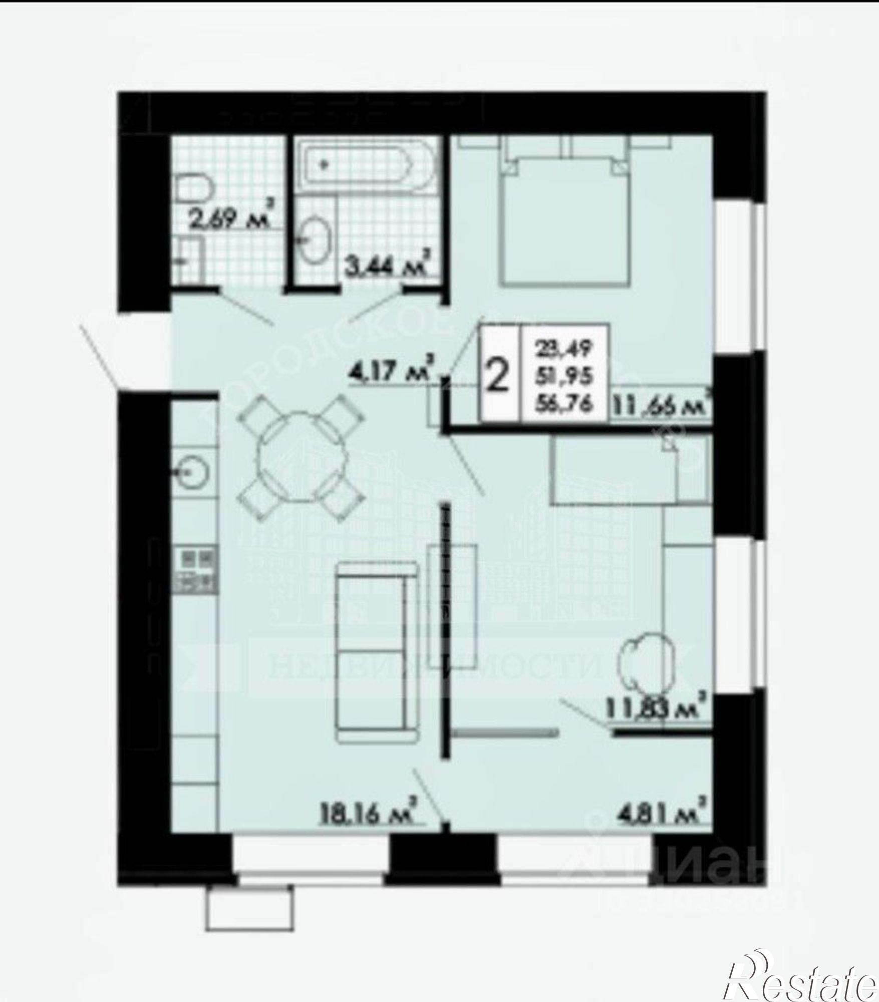 Купить квартиру за 6 310 000 рублей на улица Белые росы, 3