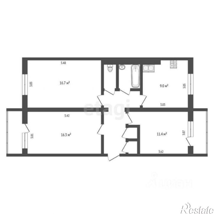 3-комн квартира улица Курсантов, 1,  д. 1