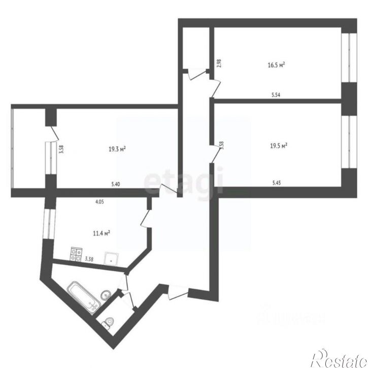3-комн квартира улица Билибина, 11,  д. 11