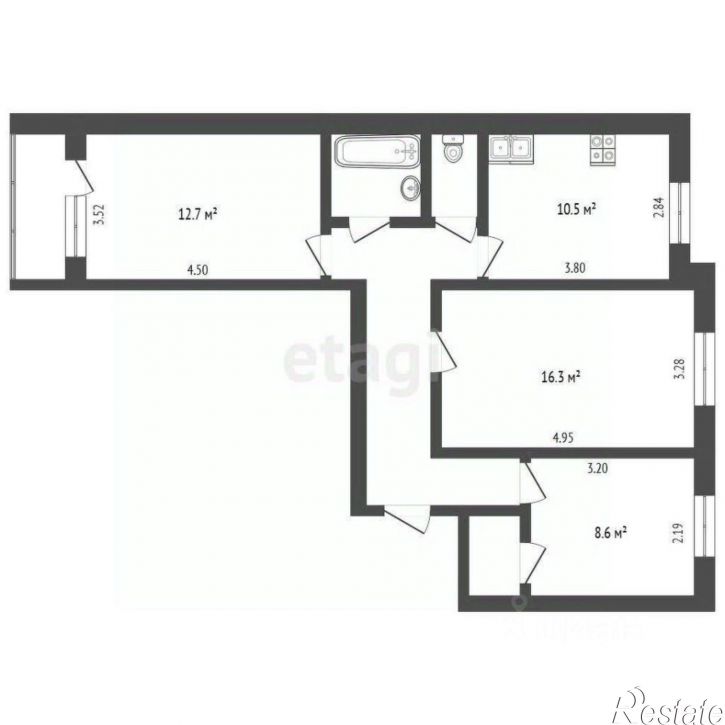 3-комн квартира Малоярославецкая улица, 2,  д. 2