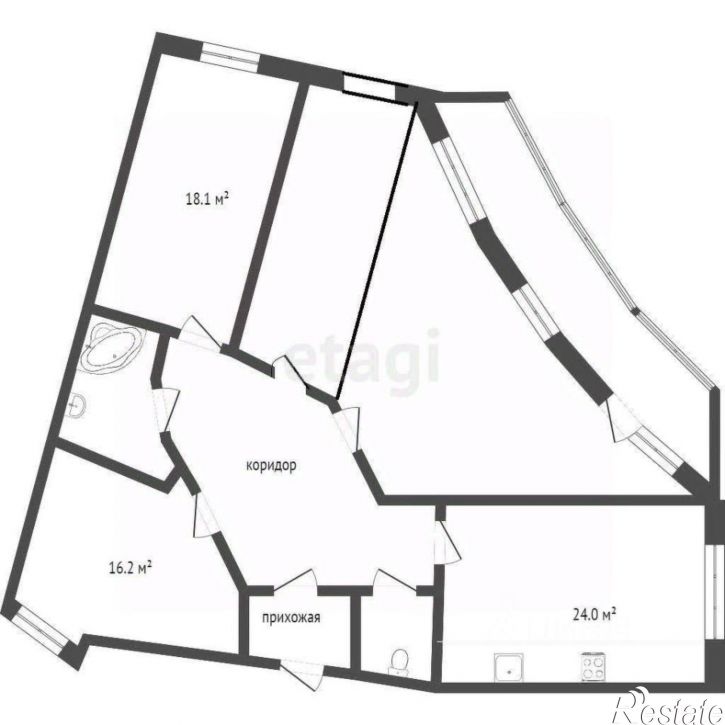 4-комн квартира Смоленский пер, 4,  д. 4