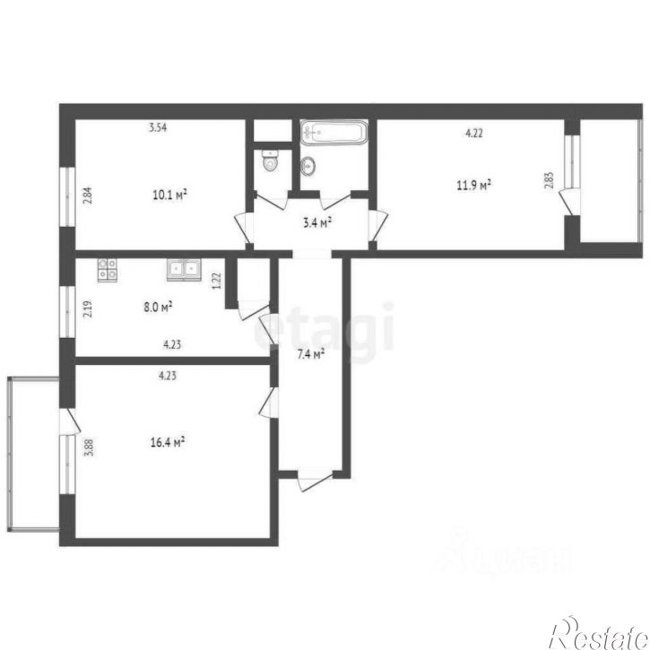 3-комн квартира ул Мстихинская, 6,  д. 6