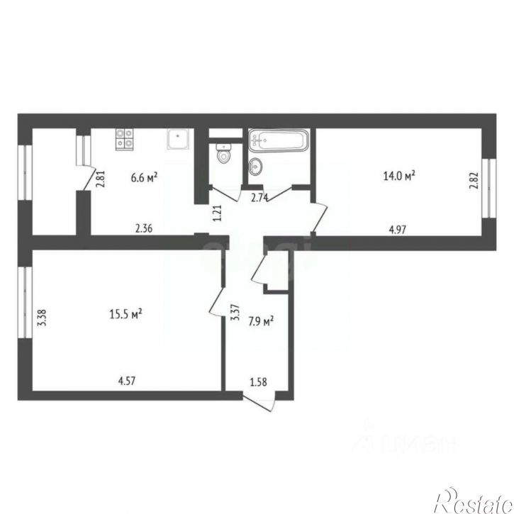 2-комн квартира Промышленная улица, 8,  д. 8