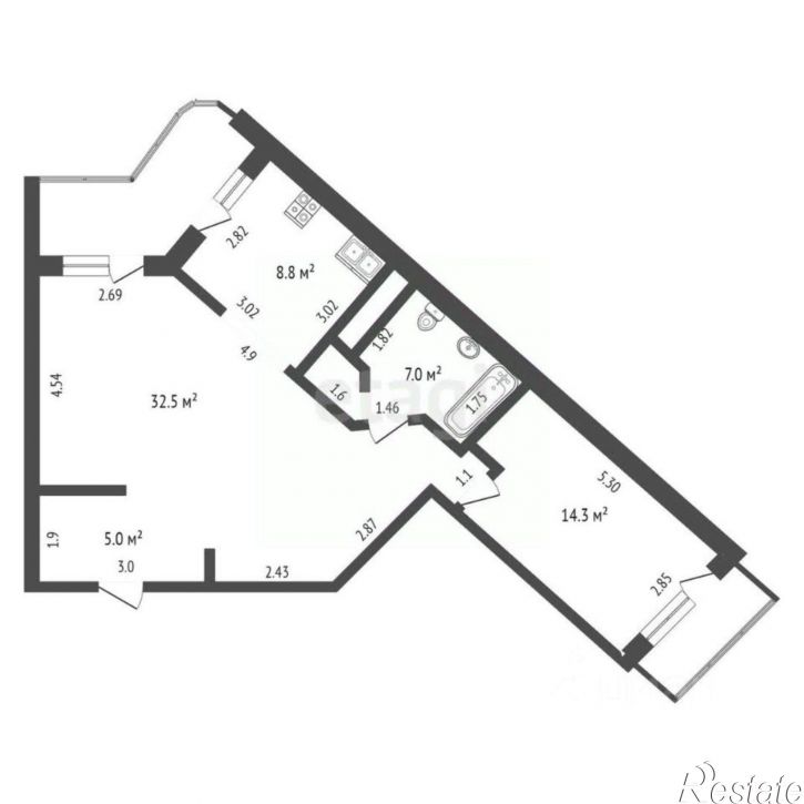 2-комн квартира улица Кибальчича, 2,  д. 2
