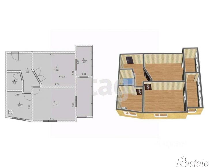2-комн квартира Старообрядческий переулок, 23,  д. 23
