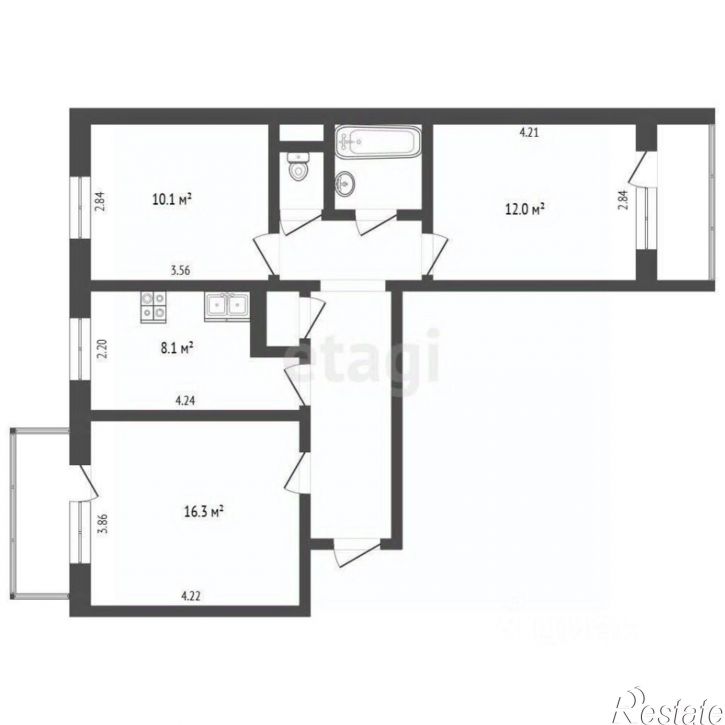 3-комн квартира ул Лесная, 27,  д. 27