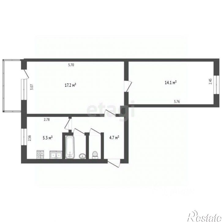 2-комн квартира ул Турынинская, 9,  д. 9