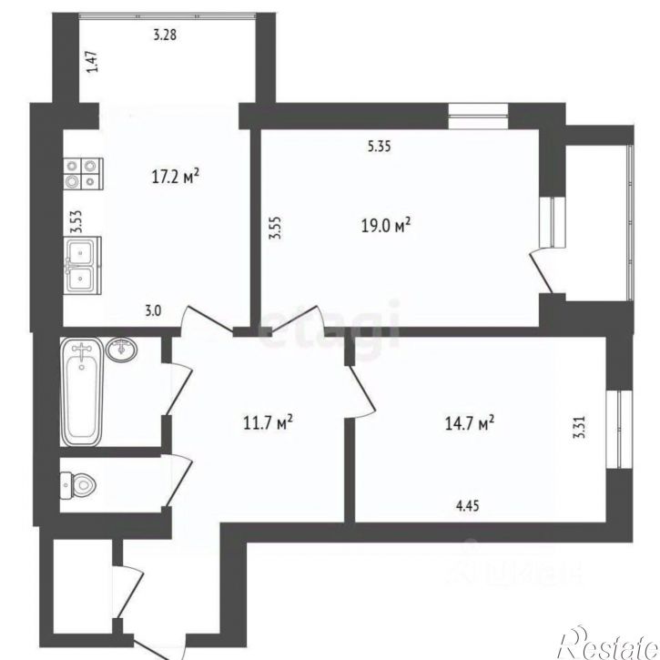 2-комн квартира ул Гурьянова, 67 3,  д. 67 3,  к. 3