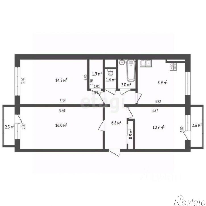 3-комн квартира Больничная улица, 15,  д. 15