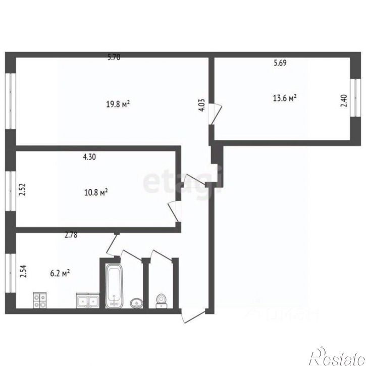 3-комн квартира улица Гурьянова, 47,  д. 47