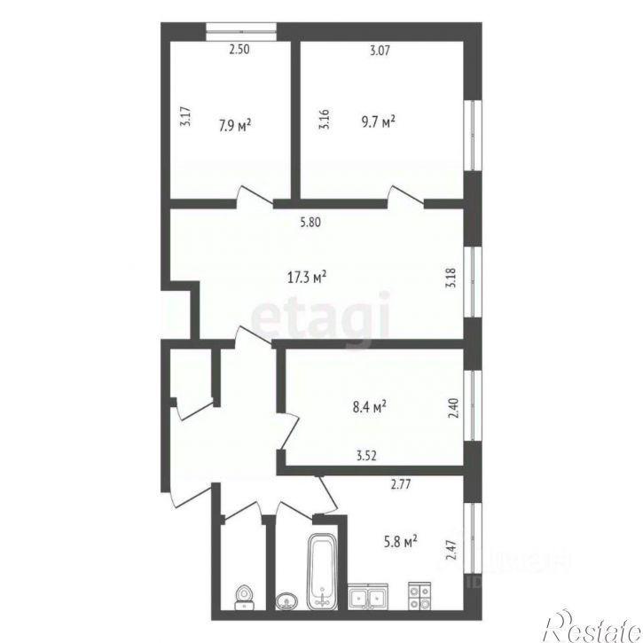 4-комн квартира ул Добровольского, 22,  д. 22