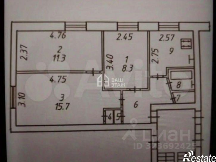 3-комн квартира пер Малинники, 9,  д. 9