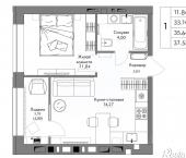 1-комн, 37 кв м, этаж 6/9 Тепличная улица