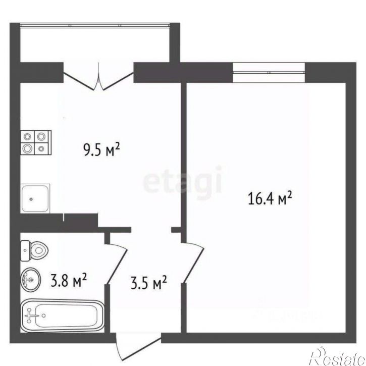 1-комн квартира Минская улица, 35,  д. 35