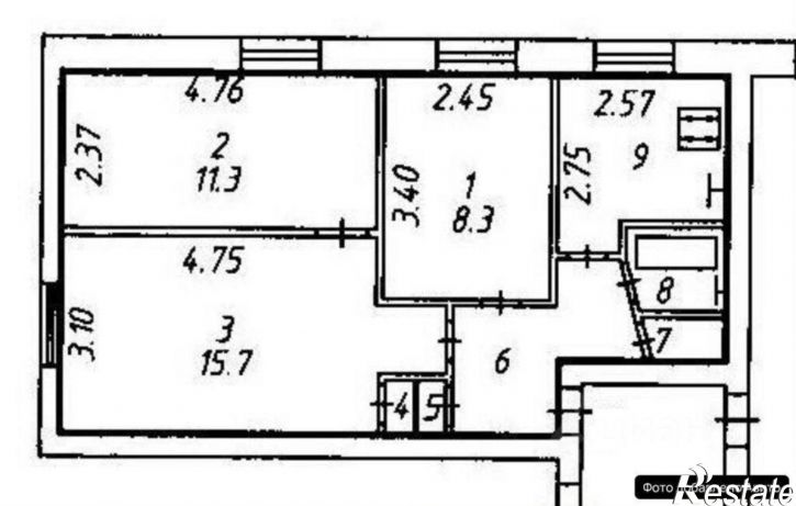 3-комн квартира пер Малинники, 9,  д. 9