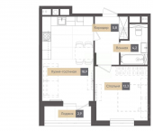 1-комн, 44 кв м, этаж 13/17 улица Пухова, 7