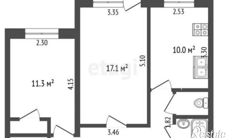 2-комн квартира ул Майская, 36,  д. 36