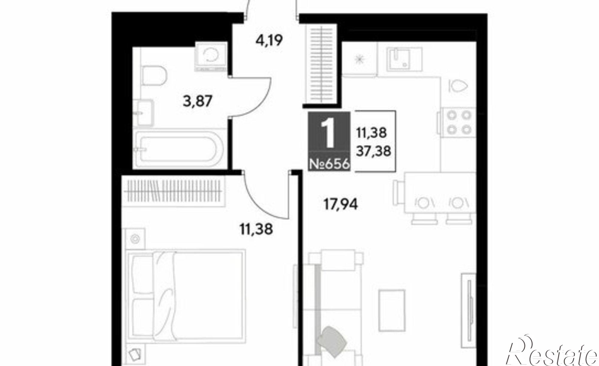 Купить квартиру за 6 253 670 рублей на ул Болдина, 22а