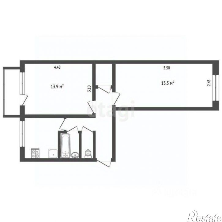 2-комн квартира улица Константиновых, 9,  д. 9