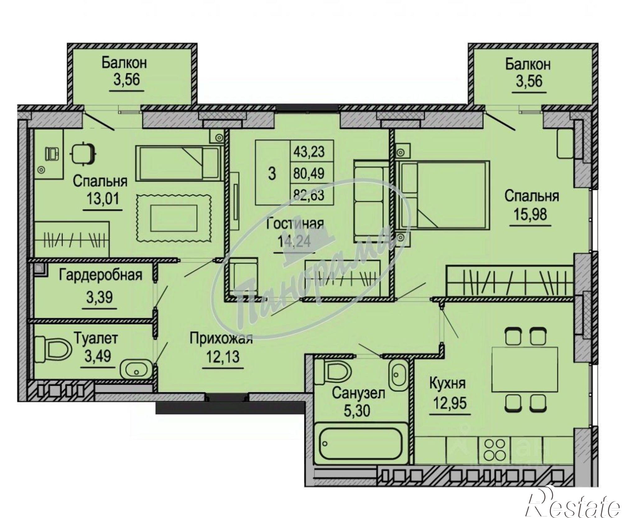 Купить квартиру за 7 750 000 рублей на пр-д Юрия Круглова, 8