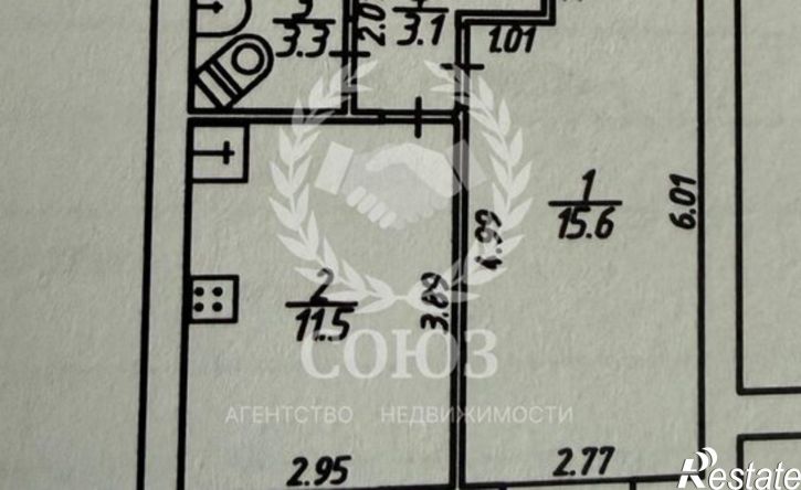 1-комн квартира улица Петра Тарасова, 19,  д. 19