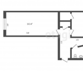 2-комн, 46кв м, этаж 1/5 улица Труда, 16