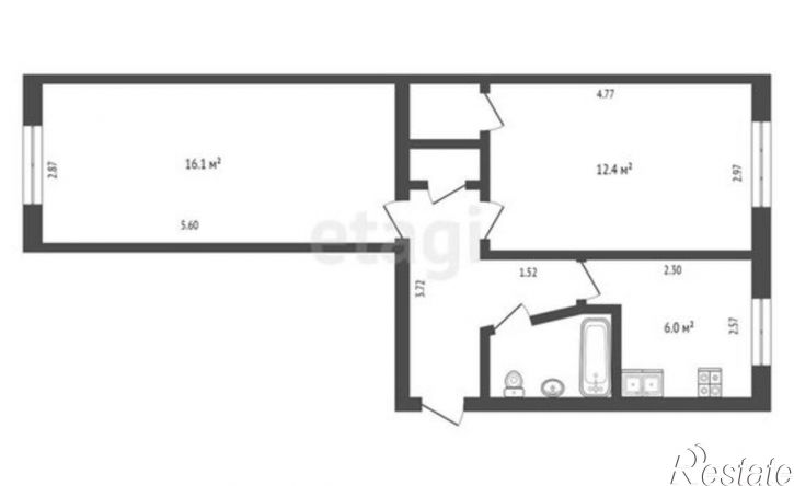 2-комн квартира улица Труда, 16,  д. 16