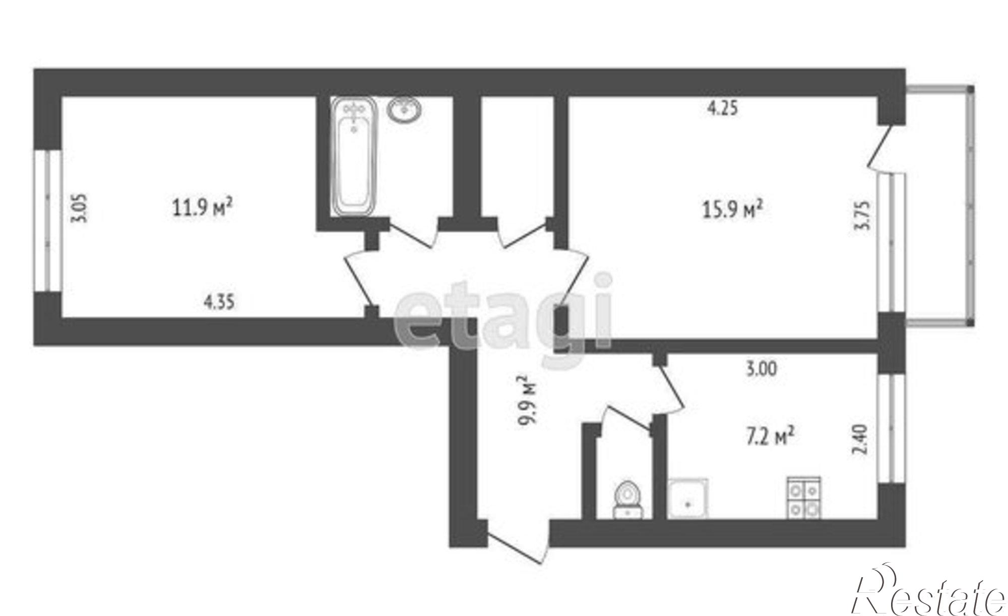 Купить квартиру за 5 500 000 рублей на улица Красная Гора, 25