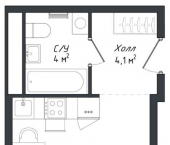 1-комн, 32 кв м, этаж 15/18 Комфортная улица, 18