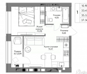 1-комн, 37 кв м, этаж 4/9 Тепличная улица