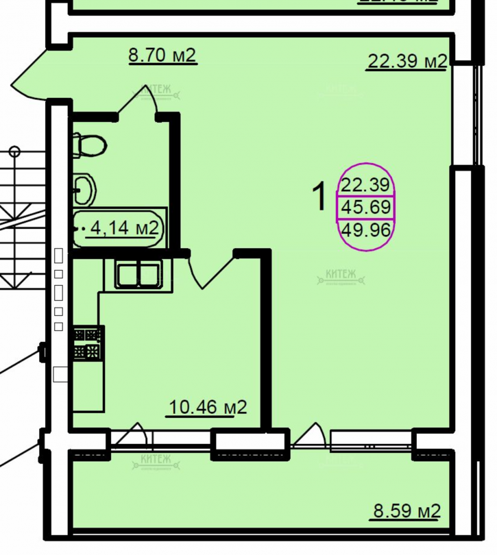 1-комн квартира Изумрудная ул, д.25