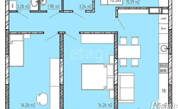 2-комн квартира в новом доме ул Пухова, 56,  д. 56