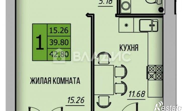 1-комн квартира Хорошая улица, 11,  д. 11