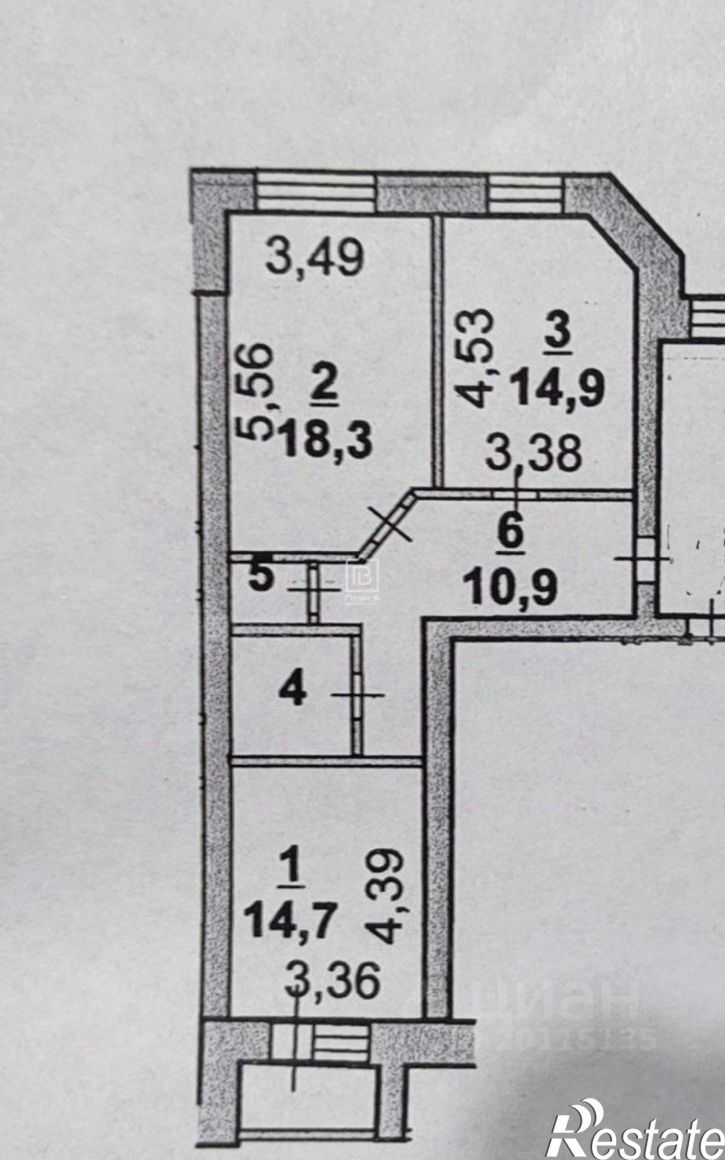 2-комн квартира улица Гурьянова, 18 к2,  д. 18 к2