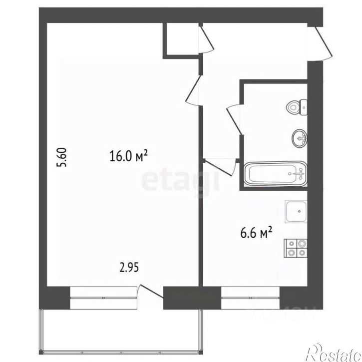 1-комн квартира Московская улица, 333,  д. 333