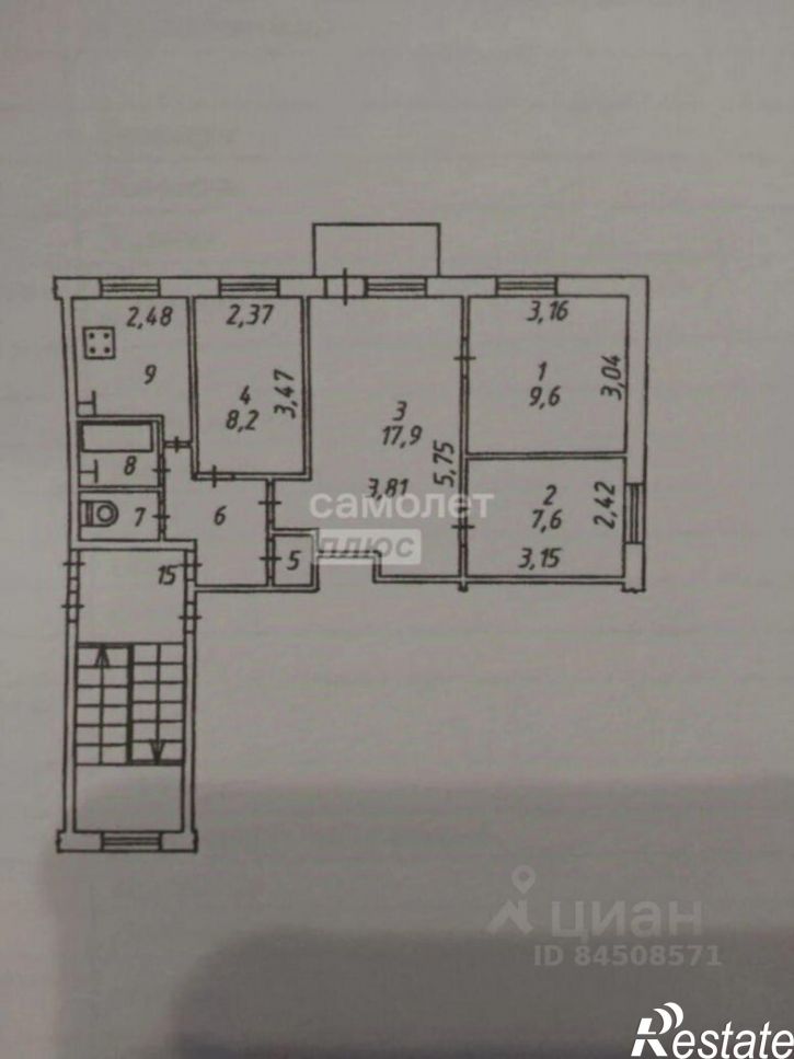 4-комн квартира Ольговский пер, 9,  д. 9